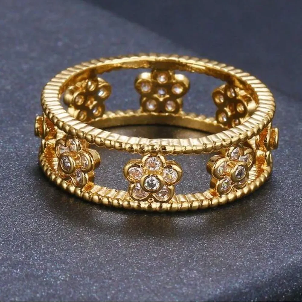 Bohemian flower ring M86